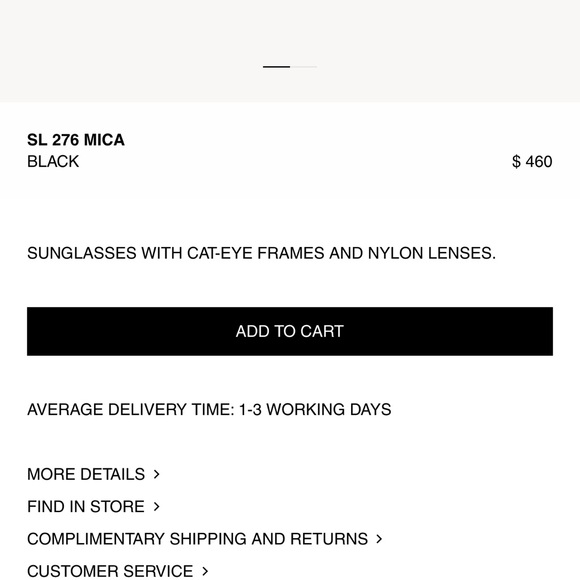 Saint Laurent MICA Cat Eye Sunglasses - Picture 10 of 11